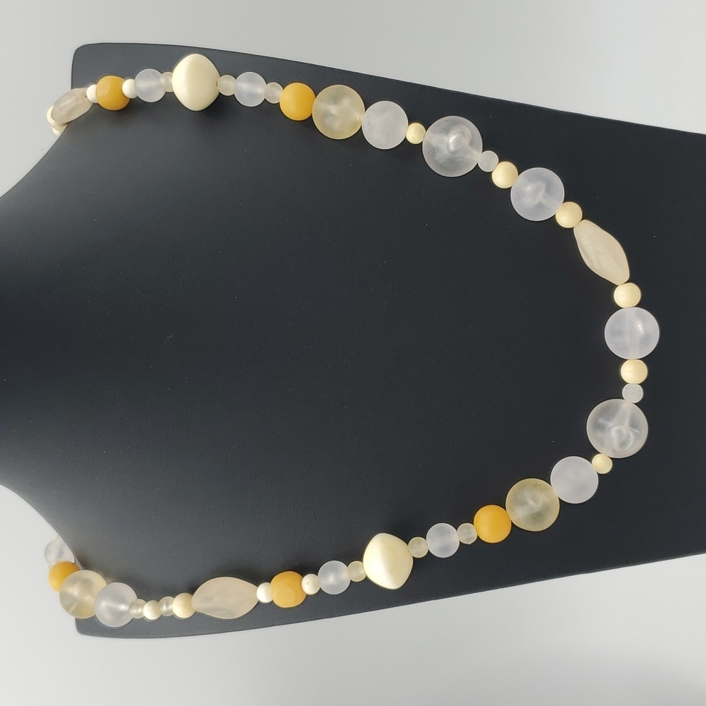 Teresa Goodall Yellow, Cream, & Clear Bead Necklace